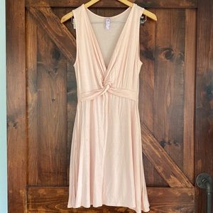 Pink twist front dress